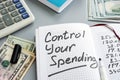 Control your spending. Home budget and money