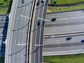Controlled-access highways crossing at different level. Top view Royalty Free Stock Photo