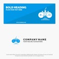 Controller, Game, Game Controller, Gamepad SOlid Icon Website Banner and Business Logo Template