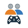 Controller, gaming, online, players icon. Editable vector logo