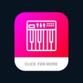Controller, Hardware, Keyboard, Midi, Music Mobile App Button. Android and IOS Line Version Royalty Free Stock Photo