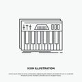 Controller, keyboard, keys, midi, sound Icon. Line vector gray symbol for UI and UX, website or mobile application Royalty Free Stock Photo