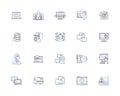 Controller line icons collection. Efficacy, Operation, Function, Efficiency, Precision, Handling, Execution vector and Royalty Free Stock Photo