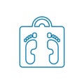 Controlling body weight linear icon concept. Controlling body weight line vector sign, symbol, illustration. Royalty Free Stock Photo