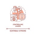 Controlling leader red concept icon