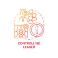 Controlling leader red gradient concept icon