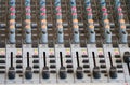 Controls of audio mixing console Royalty Free Stock Photo