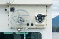 Controls on a Motorboat docked at Prince Rupert, British Columbia, Canada