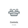 Controls outline vector icon. Thin line black controls icon, flat vector simple element illustration from editable arcade concept Royalty Free Stock Photo