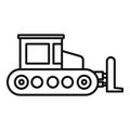 Contruction bulldozer icon, outline style