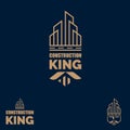 Contruction King line art style symbol vector