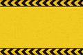 Contruction warning sign yellow black line arrow design background coppy spase