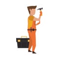 Contruction worker with tools avatar faceless Royalty Free Stock Photo