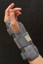 Contused Woman Hand In Stabilizer