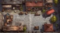 Conurbation Battlemap Of Small City Street With Marketplace