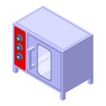 Convection oven cooking icon, isometric style