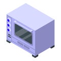 Convection oven electric icon, isometric style