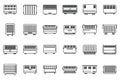 Convector icons set outline vector. Radiator bars Royalty Free Stock Photo