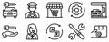 Convenience Icon Set Streamlined Line Style Collection for Easy Living Royalty Free Stock Photo