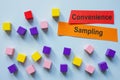 Convenience sampling with colorful cubes as a symbol of data collection methods. Royalty Free Stock Photo