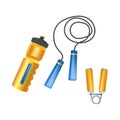 Convenient plastic bottle, long jump rope and small arms trainer