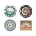 Convenient speedometers for Internet traffic illustrations set