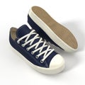 Convenient for sports mens sneakers. Presented on a white. 3D illustration