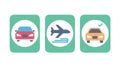 Convenient Travel & Ride-Sharing Icon Set, vector design Generative AI Royalty Free Stock Photo