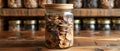 Concept To Conveniently store dried porcini mushrooms in a resealable jar for longterm freshness