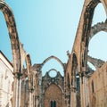 Convent Of Our Lady Of Mount Carmel Convento da Ordem do Carmo Is A Gothic Roman Catholic Church Built In 1393 In Lisbon City Royalty Free Stock Photo