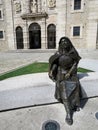 The Santa Teresa statue in front of the Convent of Santa Teresa (Iglesia-convento de Santa Teresa) in Avila, SPAIN Royalty Free Stock Photo