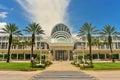 Convention Center , beatiful blue sky backround in International Drive.