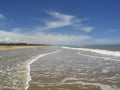 Beautiful beach in the caribbean sea in wetlands of Unare Lagoon Ramsar site and estuarine ecosystem in Anzoategui Venezuela Royalty Free Stock Photo