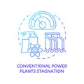 Conventional power plants stagnation concept icon Royalty Free Stock Photo