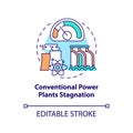 Conventional power plants stagnation concept icon Royalty Free Stock Photo