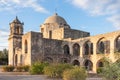 Convento and Arches of Mission San Jose in San Antonio, Texas at Sunset Royalty Free Stock Photo