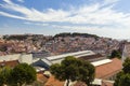 Convento da Graca, Sao Jorge Castle and panoramic city view in Lisbon Royalty Free Stock Photo