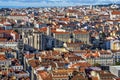 Convento do Carmo, Elevador Santa Justa aerial view. Lisbon, Portugal Royalty Free Stock Photo