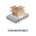 Conveoyr Belt icon. 3d illustration from construction instruments collection. Creative Conveoyr Belt 3d icon for web