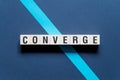 Converge word concept on cubes