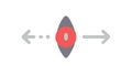 Convergence icon, two arrows meeting at a central point, focus and direction, vector design Generative AI Royalty Free Stock Photo