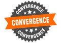 convergence sign. convergence circular band label. convergence sticker