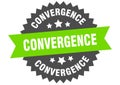 convergence sign. convergence circular band label. convergence sticker