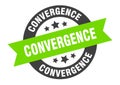 convergence sign. convergence round ribbon sticker. convergence