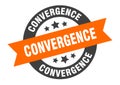 convergence sign. convergence round ribbon sticker. convergence
