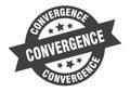 convergence sign. convergence round ribbon sticker. convergence