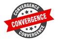 convergence sign. convergence round ribbon sticker. convergence