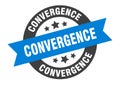 convergence sign. convergence round ribbon sticker. convergence