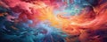 convergence of swirling colors resembling a celestial nebula, inviting the viewer on a cosmic journey panorama