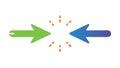 Converging arrows icon, symbolizing focus, interaction, or pinpointing, vector design Generative AI Royalty Free Stock Photo